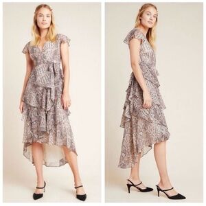 Hutch Serpentine Wrap Elegant Snake Print Ruffle Dress NWT Size 1X